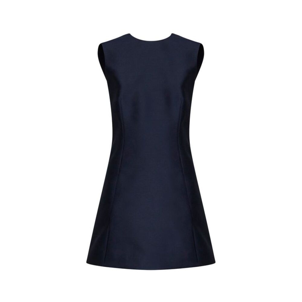 Balenciaga Women Navy Blue Wool And Silk Blazer-Style A-Line Mini Dress